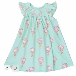 Smocked Dress with matching bloomers in Hot Air Balloon Print